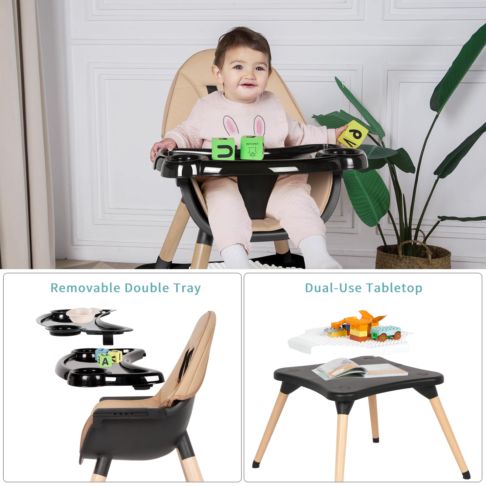 Amazon | 赤ちゃんと幼児のための6イン1ハイチェア、コンバーチブル